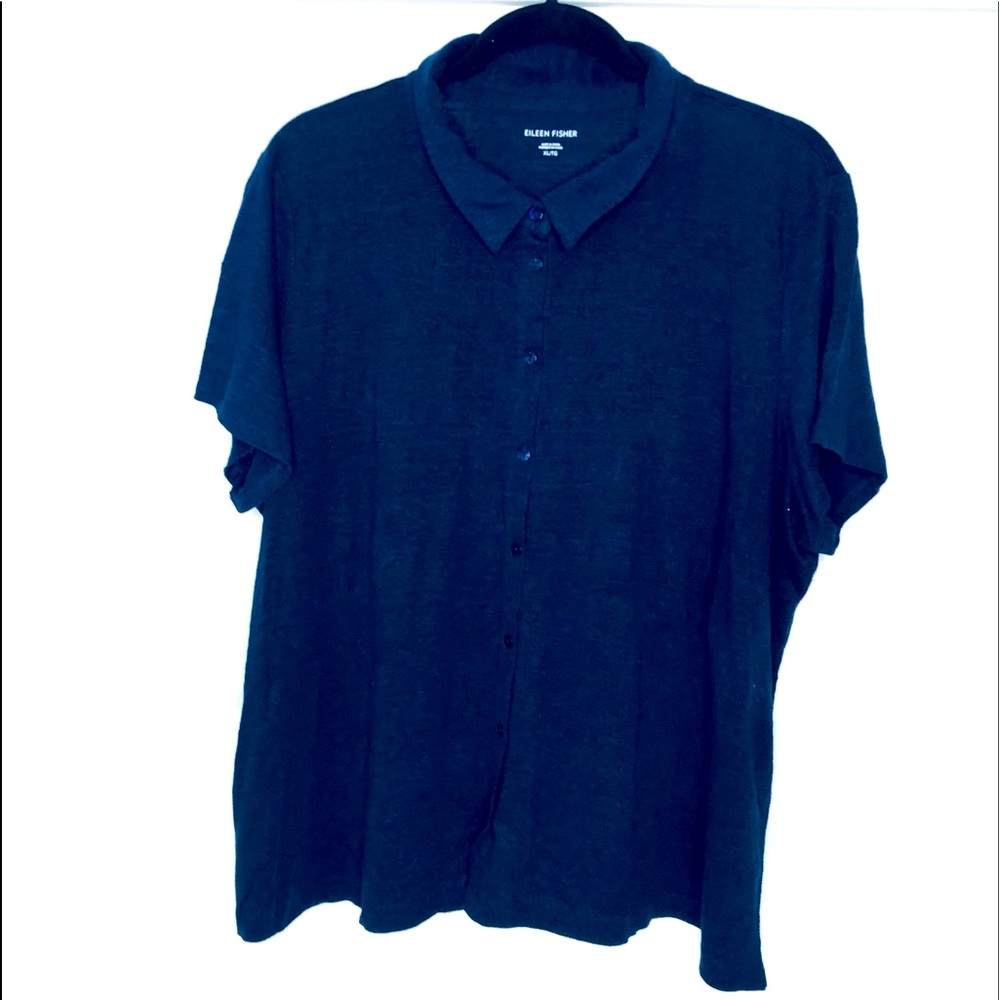 Eileen Fisher 100% Organic Linen button up XL